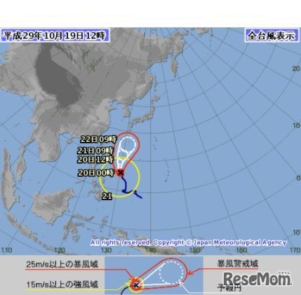 気象庁「台風21号の経路図」