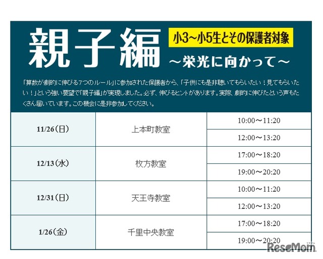 浜学園「算数が劇的に伸びる7つのルール」　親子編 ～栄光に向かって～