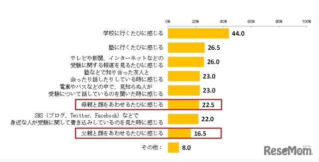 受験についてプレッシャーやストレスを感じるとき