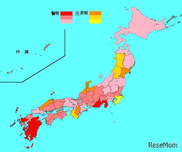 インフルエンザ流行レベルマップ