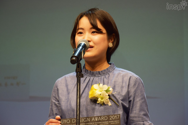 「コクヨデザインアワード2017」表彰式／グランプリを受賞した「食べようぐ」にょっきの八幡佑希氏