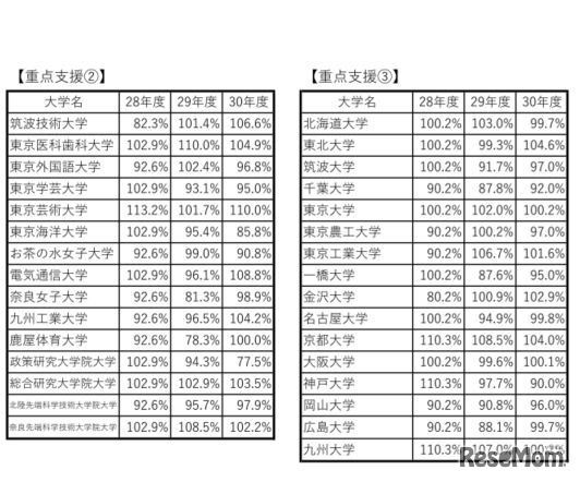 機能強化経費（新規分）の3か年の評価率