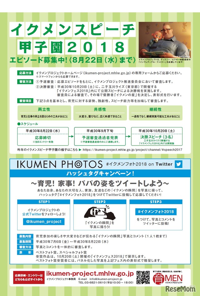 イクメンスピーチ甲子園2018　募集チラシ　裏