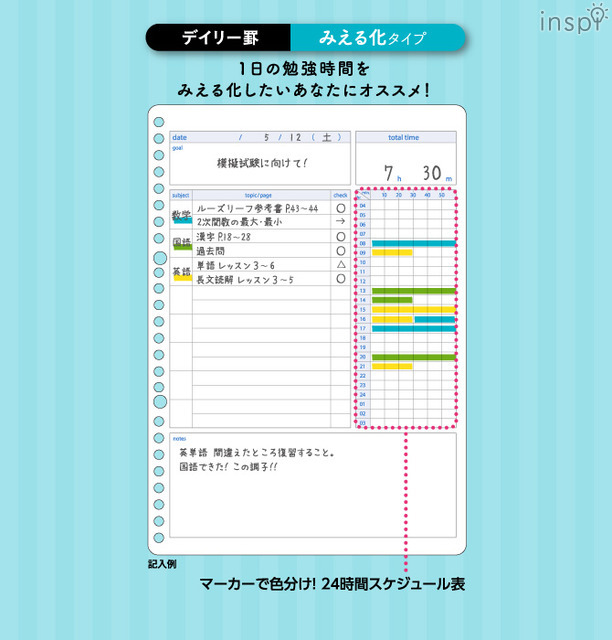 スタディプランナー（デイリー罫みえる化タイプ）