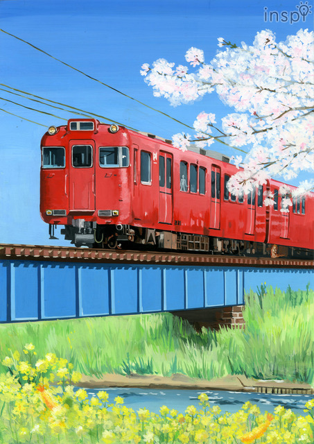 グランプリに輝いた、名古屋市立工芸高等学校３年・久保山莉恵さんの「赤い電車の春」
