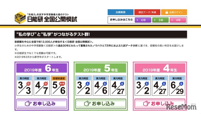 日能研 全国公開模試