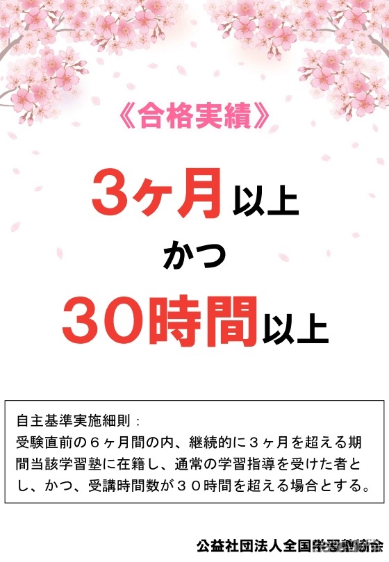 「合格実績」に関する自主基準の改正について