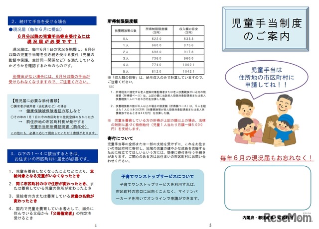 リーフレット「児童手当制度のご案内」