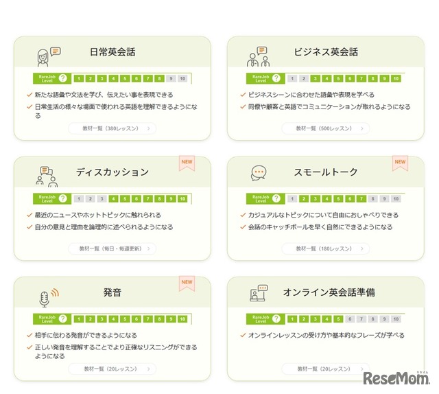 レアジョブ英会話 Cefrに基づき大幅リニューアルした3教材提供 6枚目の写真 画像 リセマム