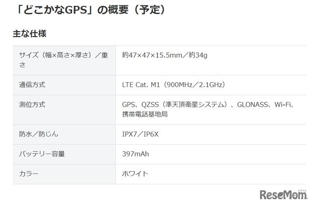 「どこかなGPS」の概要（予定）