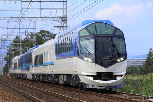 大阪難波・京都・近鉄名古屋～賢島間で運行されている観光特急『しまかぜ』。喫煙室は大阪・京都発着列車が4号車、名古屋発着列車が3号車に設置される。