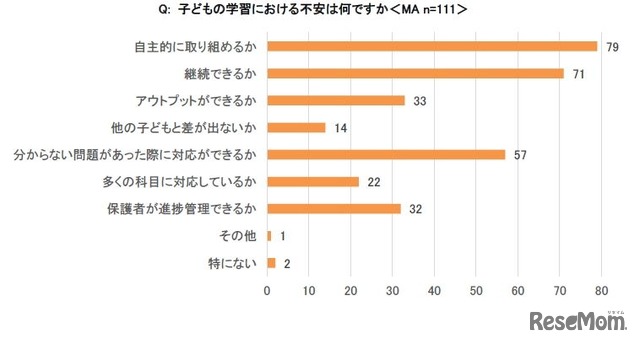 子どもの学習における不安は何か