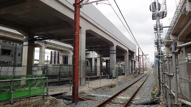 竹ノ塚駅 高架化工事（2020年5月12日撮影）