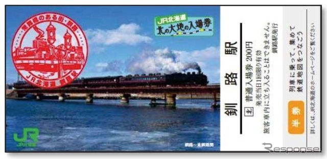 表面は前回の「JR北海道わがまちご当地入場券」と同様のデザイン。