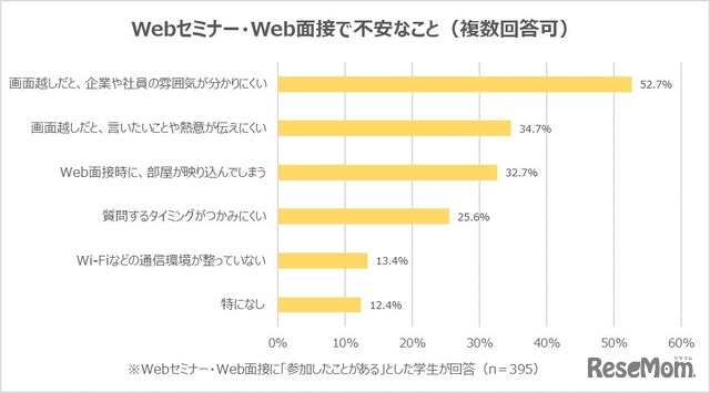 Webセミナー・Web面接で不安なこと