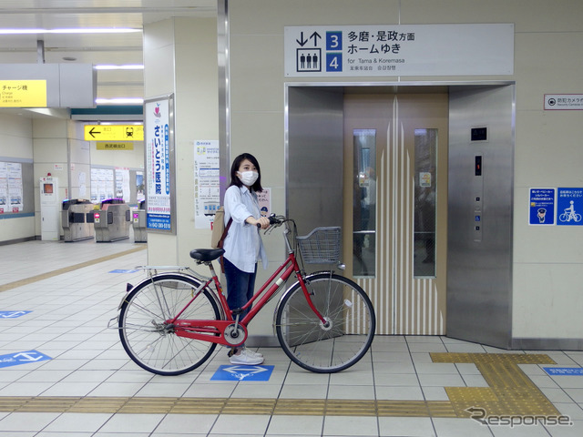 西武多摩川線サイクルトレイン（武蔵堺駅デモ）