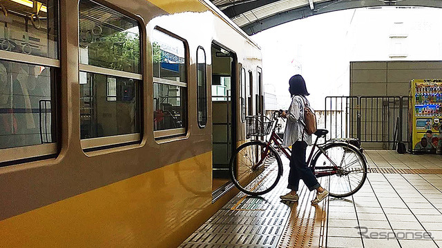 西武多摩川線サイクルトレイン（武蔵堺駅デモ）