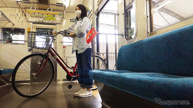 西武多摩川線サイクルトレイン（武蔵堺駅デモ）