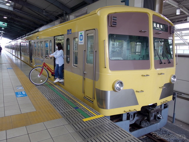 西武多摩川線サイクルトレイン（武蔵堺駅デモ）