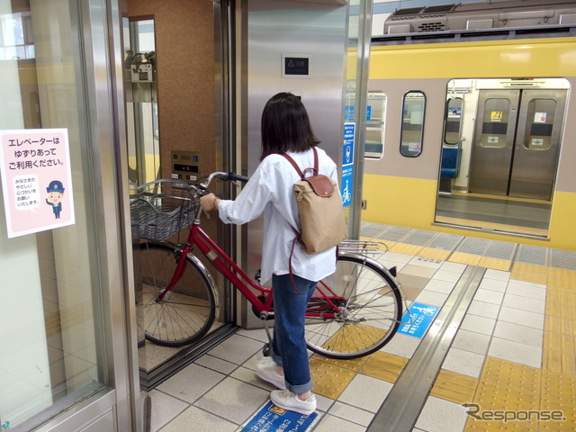 西武多摩川線サイクルトレイン（武蔵堺駅デモ）