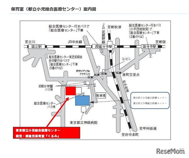 保育室（都立小児総合医療センター）案内図