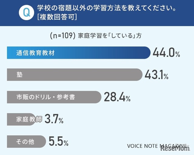 学校の宿題以外の学習方法を教えてください。