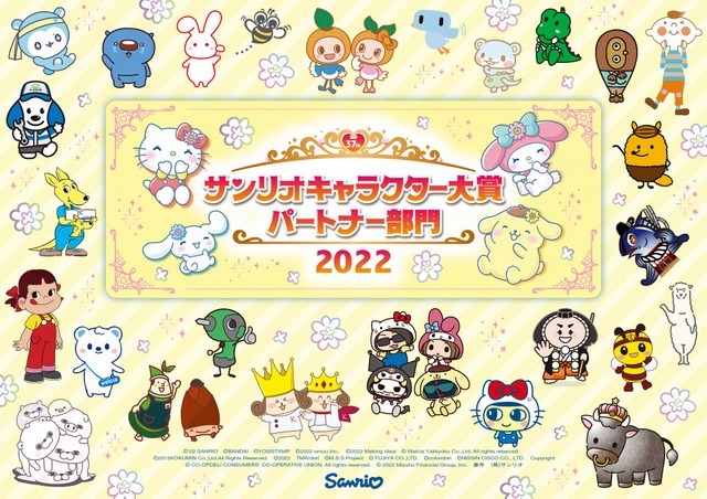 「2022年サンリオキャラクター大賞パートナー部門」（C）'22 SANRIO（C）'22 SANRIO/SEGATOYS （C）'22 SANRIO/SHOCHIKUJAPANCD PC　MMP,TX S/D·G S/F·G SP M S/T·F 著作 （株）サンリオ