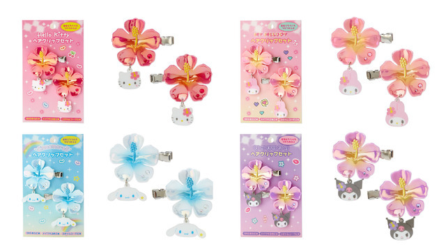 「ときめき平成コギャルデザインシリーズ」ヘアクリップ（全 4 種） 各 990 円（C）’22 SANRIO 著作（株）サンリオ