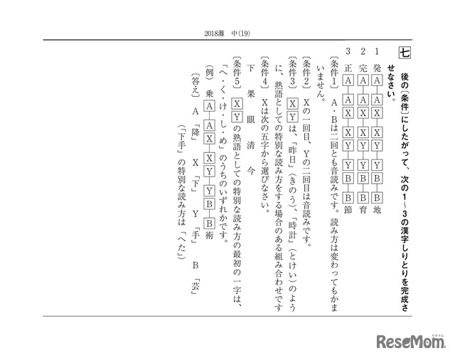 灘中学校 2018年度入試問題「国語」