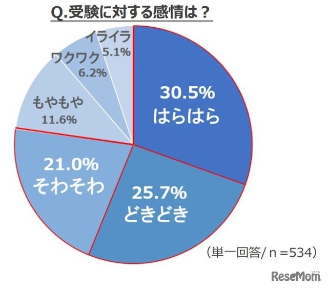 受験に対する感情は