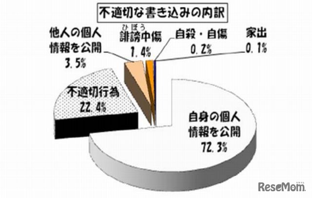 不適切な書込みの内訳