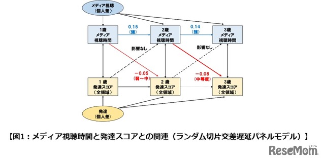 メディア視聴時間と発達スコアとの関連