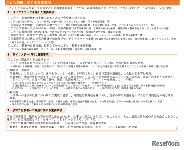 答申「今後5年程度を見据えたこども施策の基本的な方針と重要事項等～こども大綱の策定に向けて～」