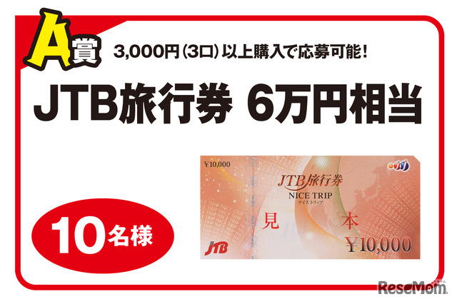 A賞 JTB旅行券6万円相当