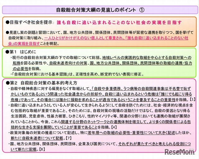 自殺総合対策大綱の見直しのポイント1