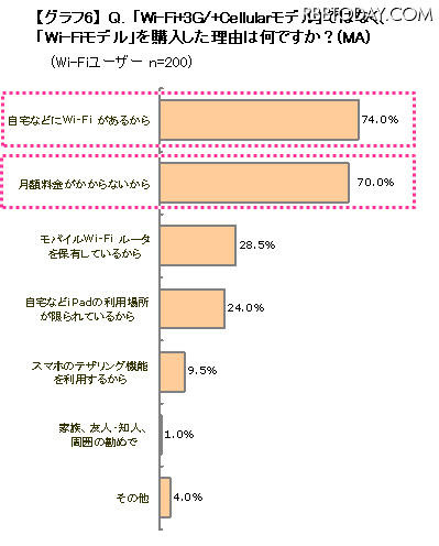 iPad「Wi-Fiモデル」購入理由