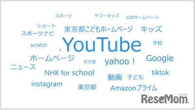 広報東京都こども版の対象年齢である小学校高学年の普段見るWebサイト