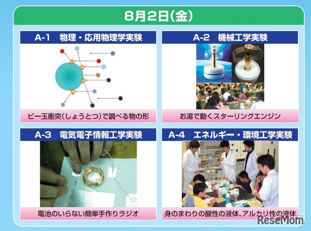 関西大学・サイエンスセミナー、8/2のプログラム