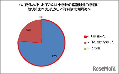 夏休み中、小学校の宿題以外の学習に取り組みましたか