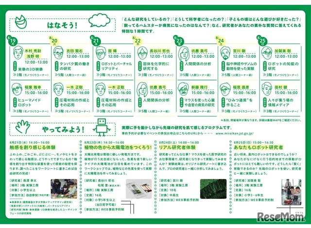 実施プログラム「はなそう！」「やってみよう！」