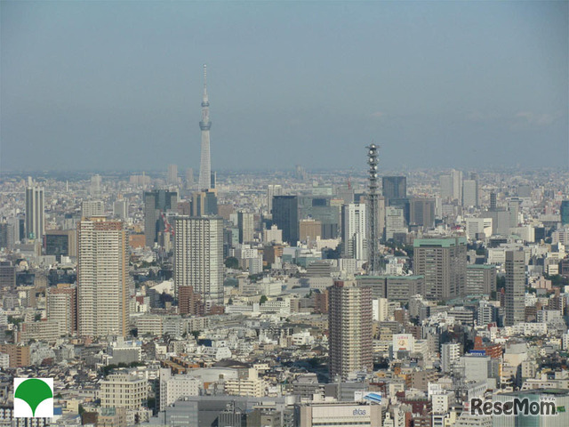 展望室から見る北東方面の風景