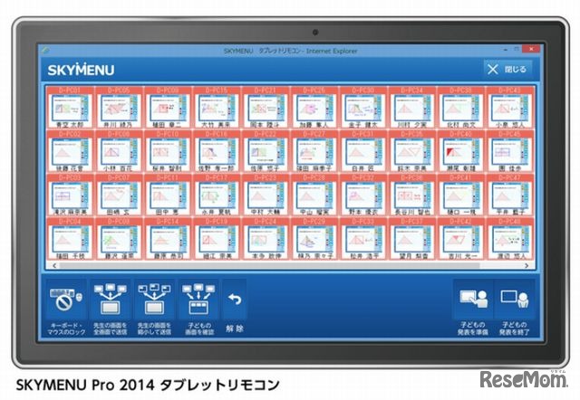 「SKYMENU Pro 2014」のタブレットリモコン