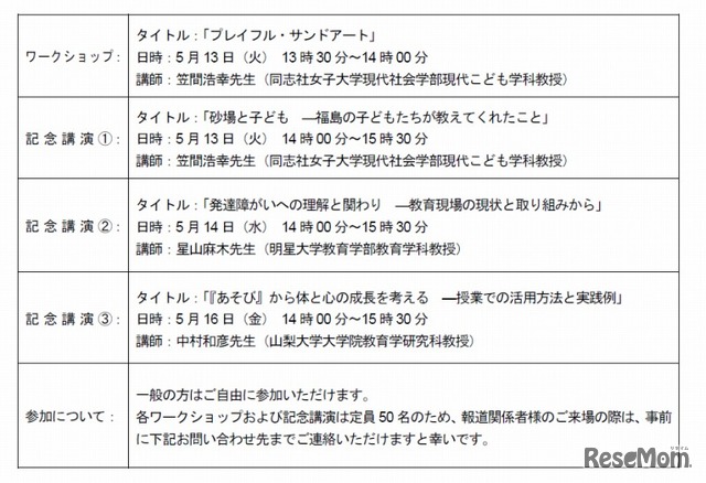 ワークショップおよび講演の内容