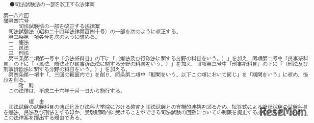 司法試験法の一部を改正する法律案