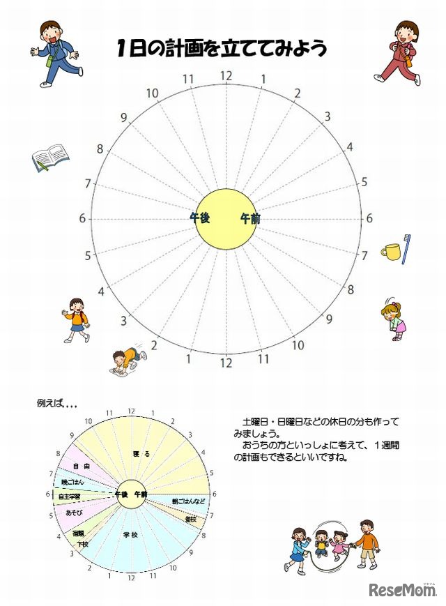 1日の計画表