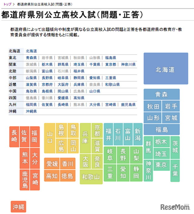 2014年度の公立高校入試問題・正答