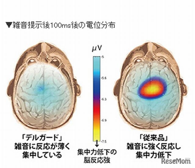 雑音提示後100ms後の電位分布