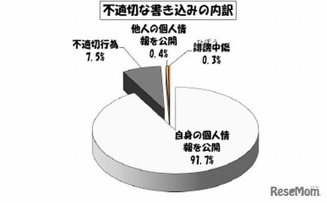 不適切な書込みの内訳