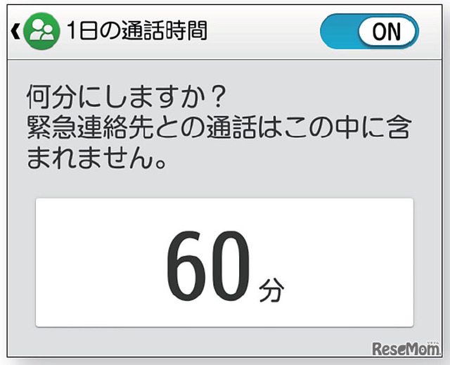 通話時間制限設定