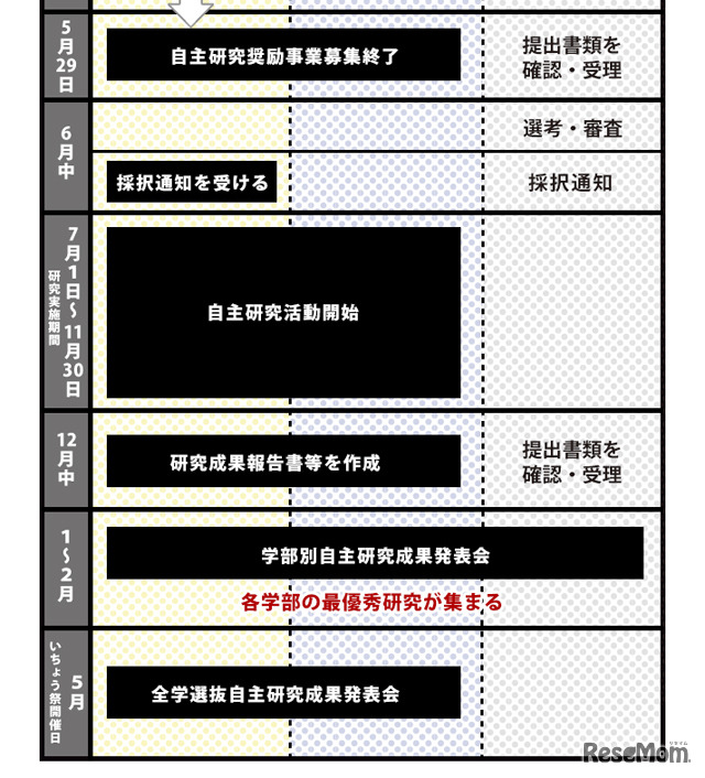 「学部学生による自主研究奨励事業」事業フローチャート2